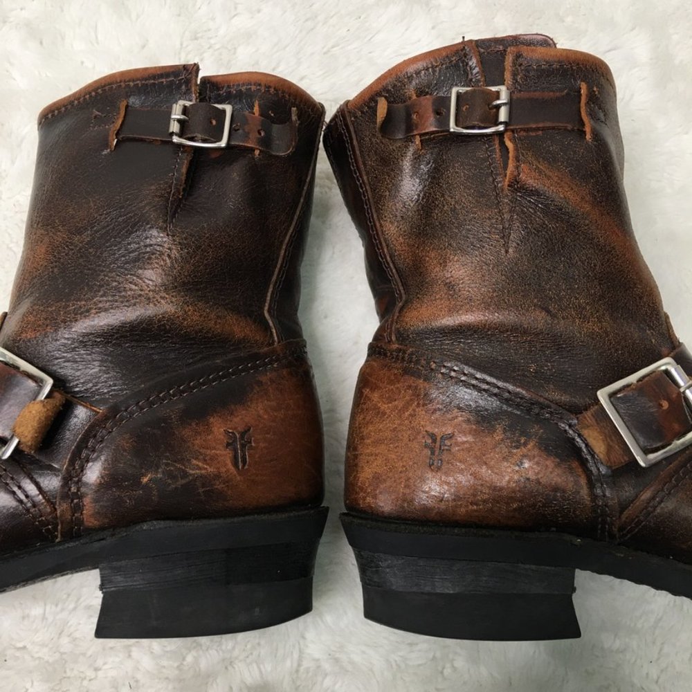 FRYE Women's Pull On Brown Leather Boots Size 8 - Picture 7 of 16